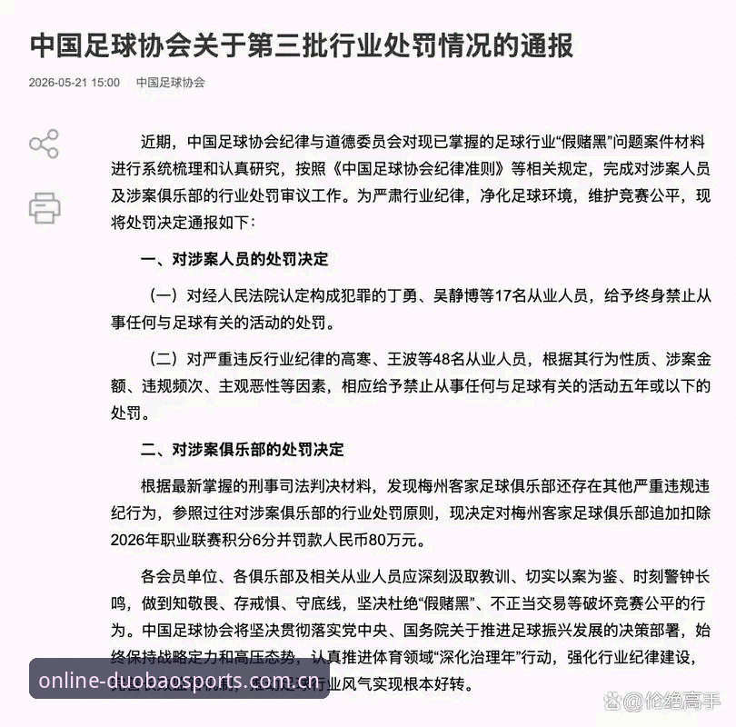 多宝体育新手教程iOS版 资深用户分享:足协第三批禁足名单背后的行业乱象观察心得